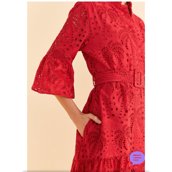 FARM Rio Red Lace Mini Dress - Picture 2 of 9
